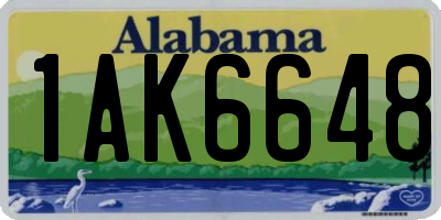 AL license plate 1AK6648