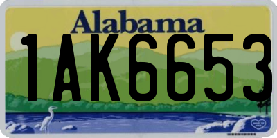 AL license plate 1AK6653