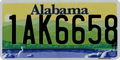 AL license plate 1AK6658