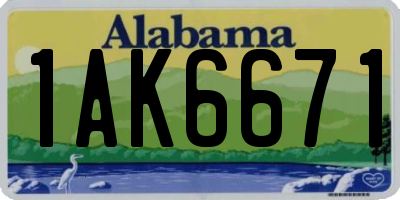 AL license plate 1AK6671