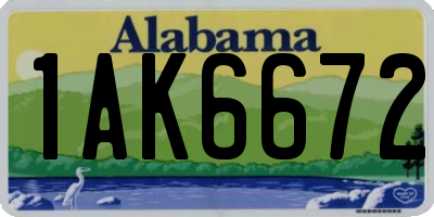 AL license plate 1AK6672
