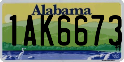 AL license plate 1AK6673
