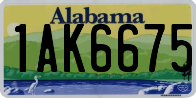 AL license plate 1AK6675
