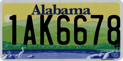AL license plate 1AK6678