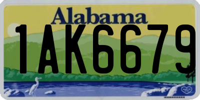 AL license plate 1AK6679