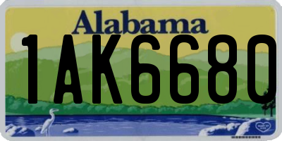 AL license plate 1AK6680