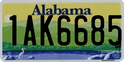 AL license plate 1AK6685