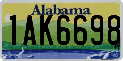 AL license plate 1AK6698
