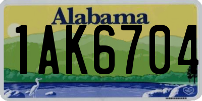 AL license plate 1AK6704