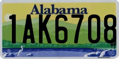 AL license plate 1AK6708