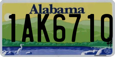 AL license plate 1AK6710