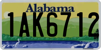 AL license plate 1AK6712