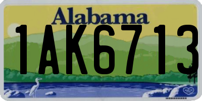 AL license plate 1AK6713