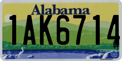 AL license plate 1AK6714