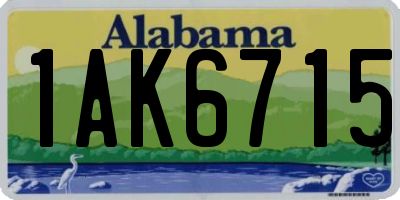 AL license plate 1AK6715