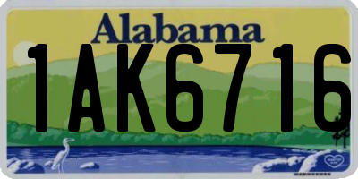 AL license plate 1AK6716