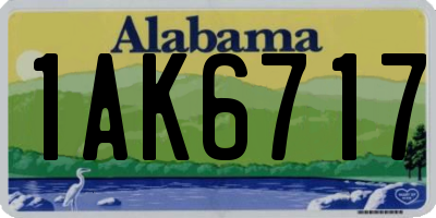 AL license plate 1AK6717