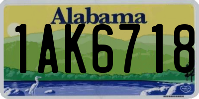 AL license plate 1AK6718