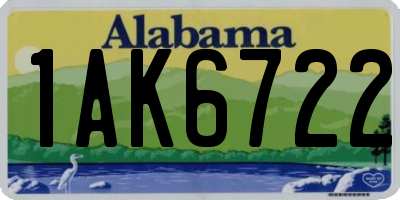 AL license plate 1AK6722