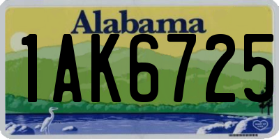 AL license plate 1AK6725