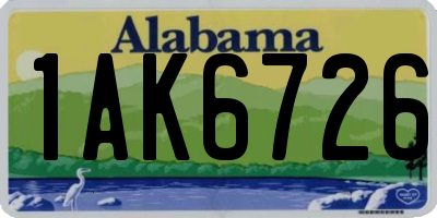 AL license plate 1AK6726
