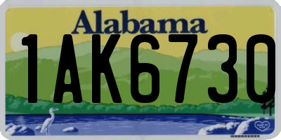 AL license plate 1AK6730