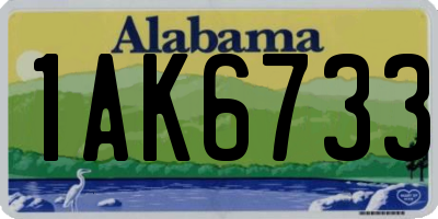 AL license plate 1AK6733
