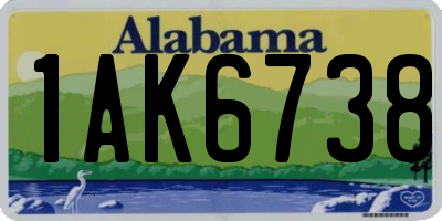 AL license plate 1AK6738