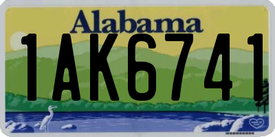 AL license plate 1AK6741