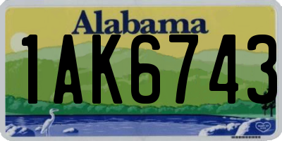 AL license plate 1AK6743