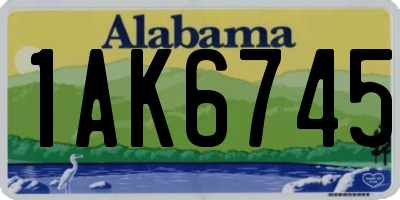 AL license plate 1AK6745