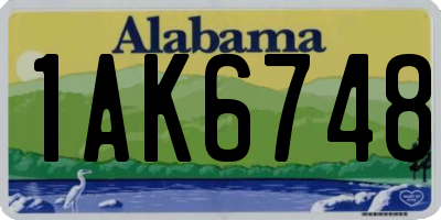 AL license plate 1AK6748
