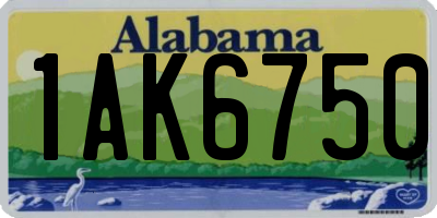 AL license plate 1AK6750