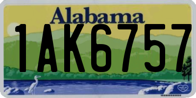 AL license plate 1AK6757