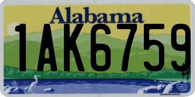 AL license plate 1AK6759