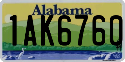 AL license plate 1AK6760