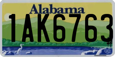 AL license plate 1AK6763