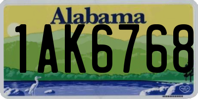 AL license plate 1AK6768