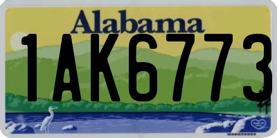 AL license plate 1AK6773