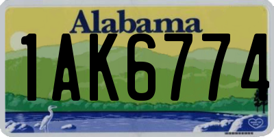 AL license plate 1AK6774
