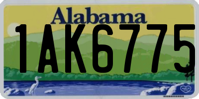 AL license plate 1AK6775
