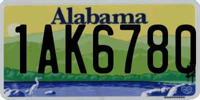 AL license plate 1AK6780