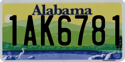 AL license plate 1AK6781