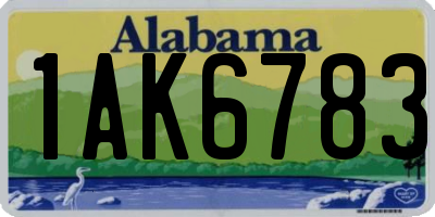 AL license plate 1AK6783