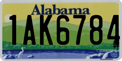 AL license plate 1AK6784