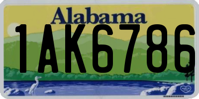 AL license plate 1AK6786