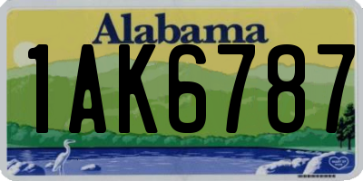 AL license plate 1AK6787