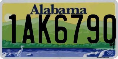 AL license plate 1AK6790