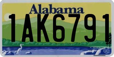 AL license plate 1AK6791