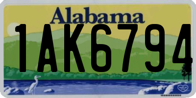 AL license plate 1AK6794